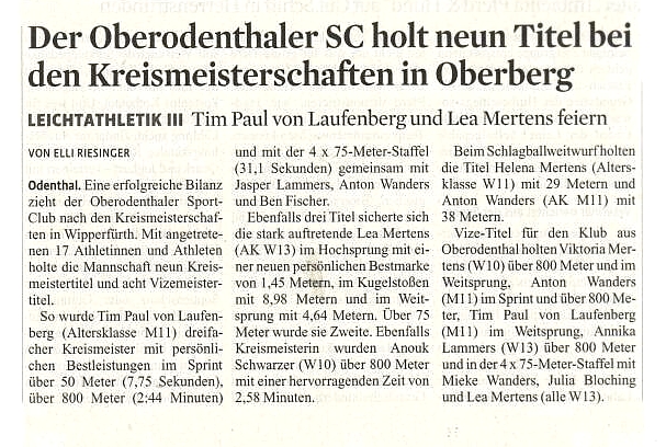 Veröffentlich Bergische Landeszeitung im Mai 2016